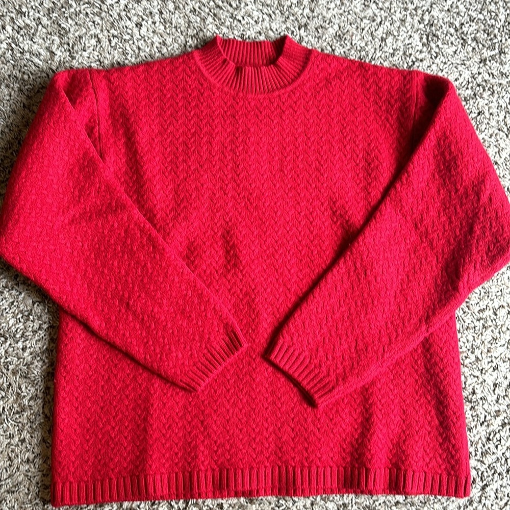 Alex Cannon Rowayton Wool Blend Red Ribbed Crew Neck Sweater Size XXL - Picture 2 of 10